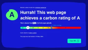 Nachhaltigkeit & Klimaneutralität im Web - Lin zu Website carbon calculator
